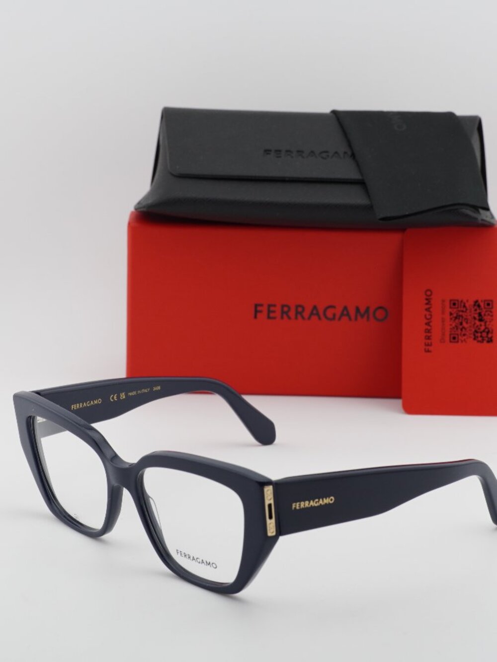 Salvatore Ferragamo SF2972 414 Square Eyeglasses 54mm – Navy Blue